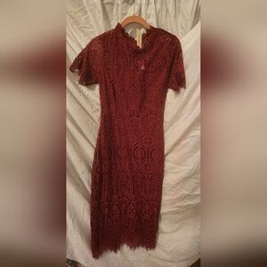Burgundy lace dress
